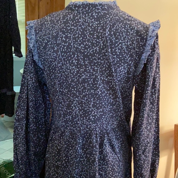 Universal Thread Navy long sleeve Ruffle Dress Mid - Picture 11 of 12